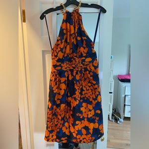 Milly Silk Floral Halter Cocktail Dress (Sz 8)